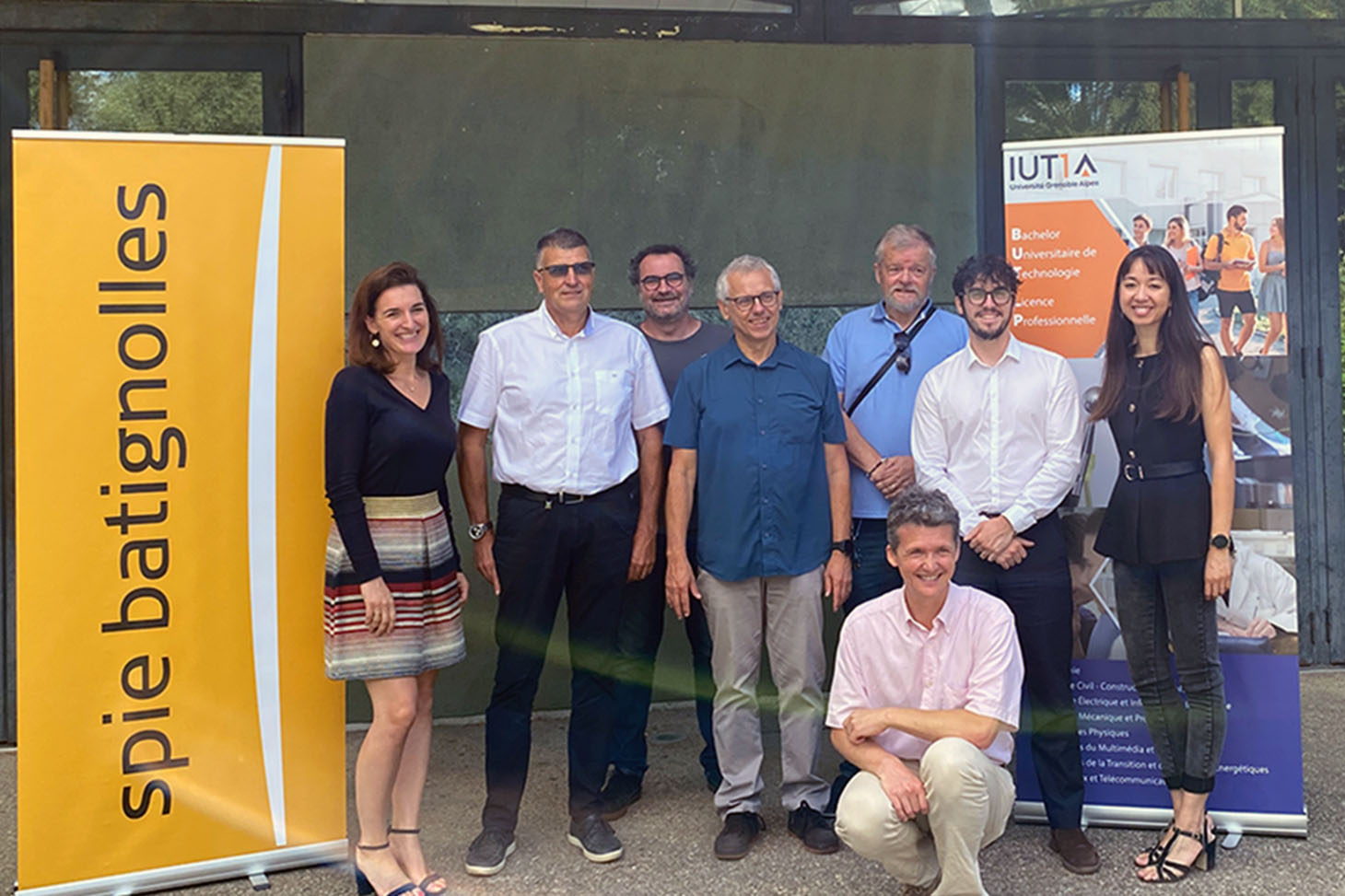 Souriya RAVI : Chargé de recrutement & relations écoles – Spie batignolles Génie Civil, Florent THEVENET : Directeur Général TP AURA, Laurent OXARANGO : Chef dépt. GCCD, Jean-Luc REBOUD : Directeur IUT1, Julien BAROTH : adjoint chef dépt. GCCD, Alexis LE 